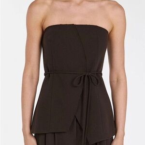 DISSH JULE BITTER CHOC STRAPLESS TOP